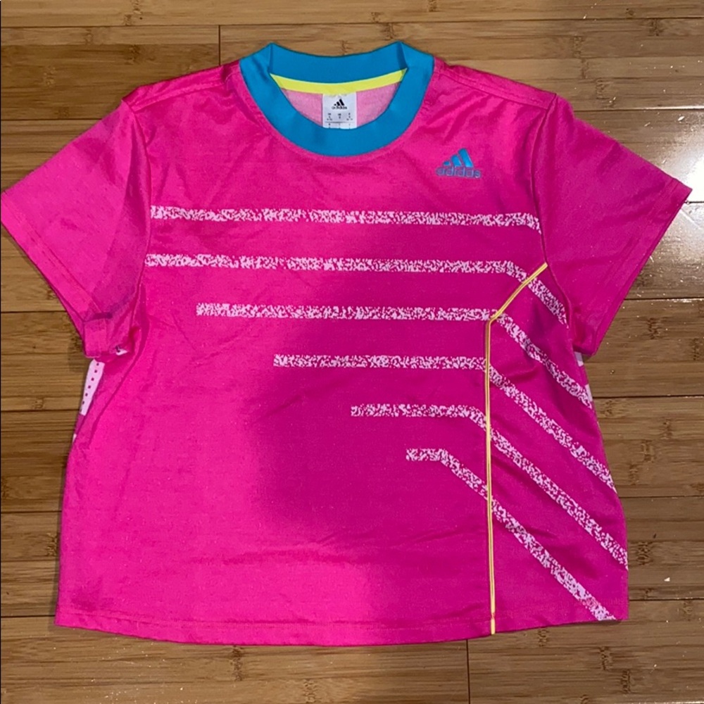 Pink Adidas Tennis Workout Top